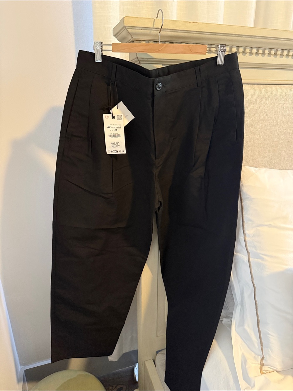 Zara Men's Black Tailored Cotton Pants - NWT!